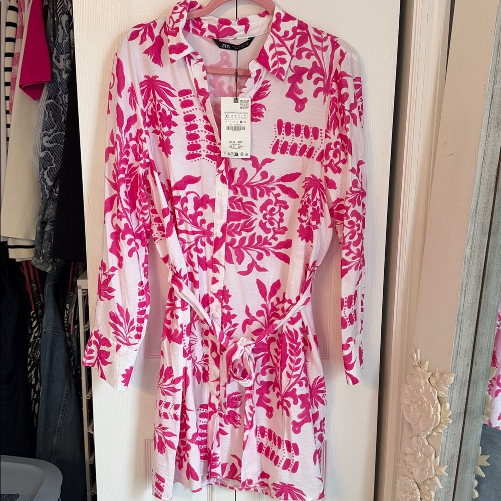 BNWT Zara belted shirt dress XL